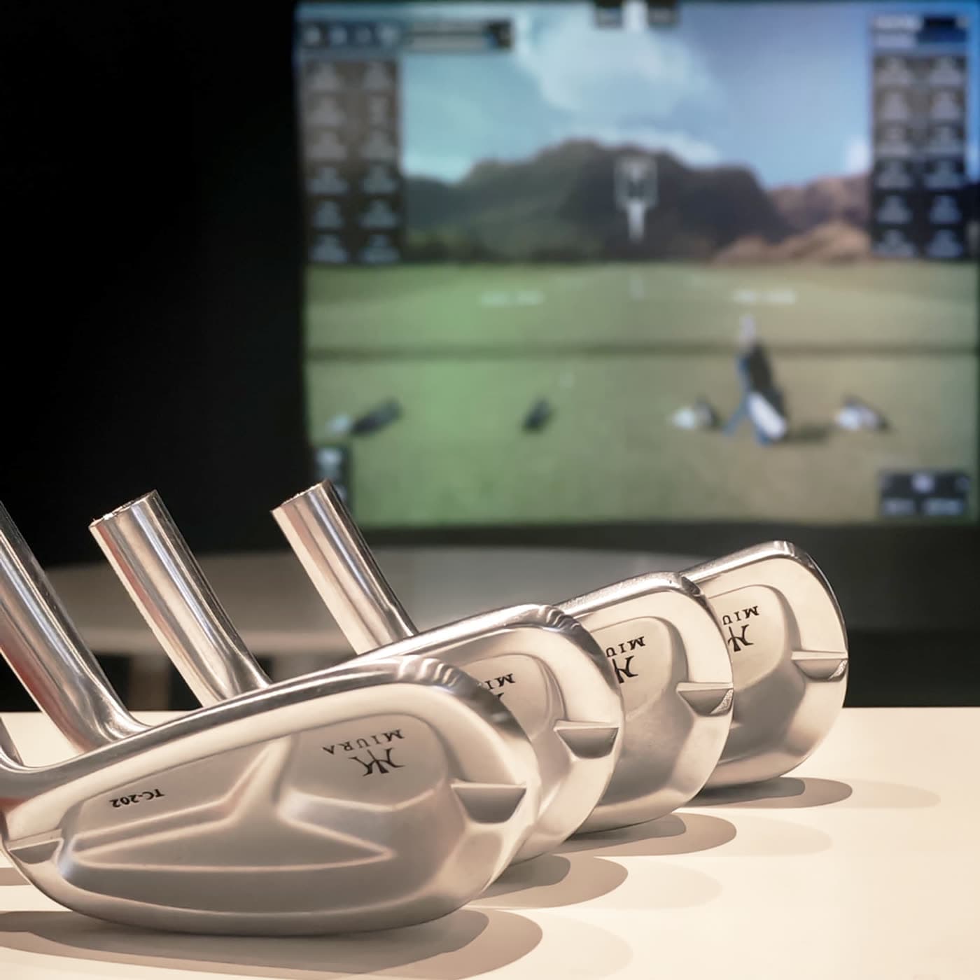 Miura iron heads lined up in the studio