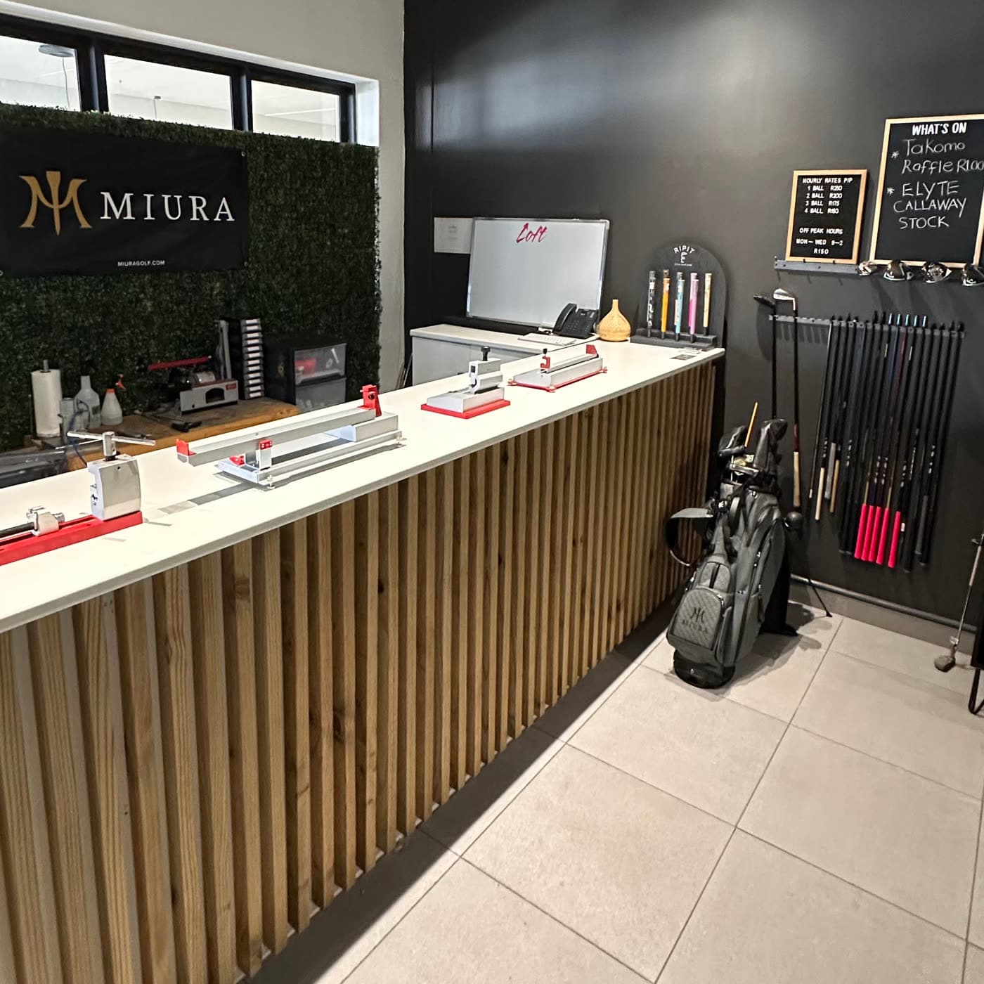 The Miura counter in the Loft fitting studio