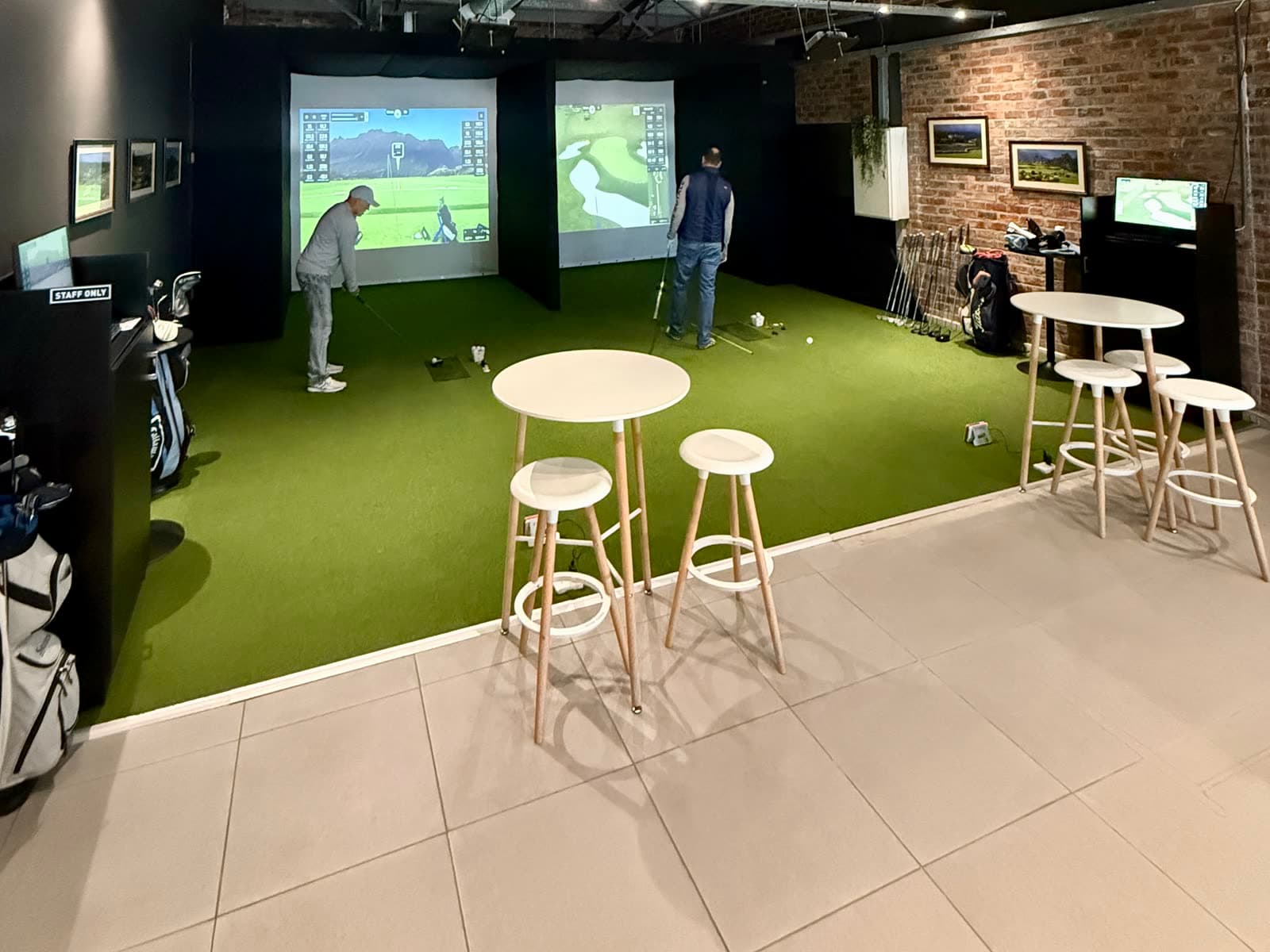 The two simulator bays at the Golf Simulation Centre in Westlake